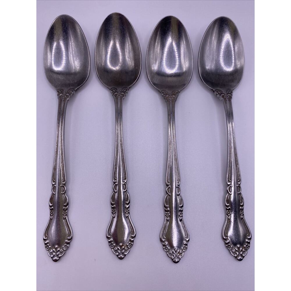 4 Reed & Barton FLAMBEAU Stainless Rebacraft Teaspoons Silverware Flatware